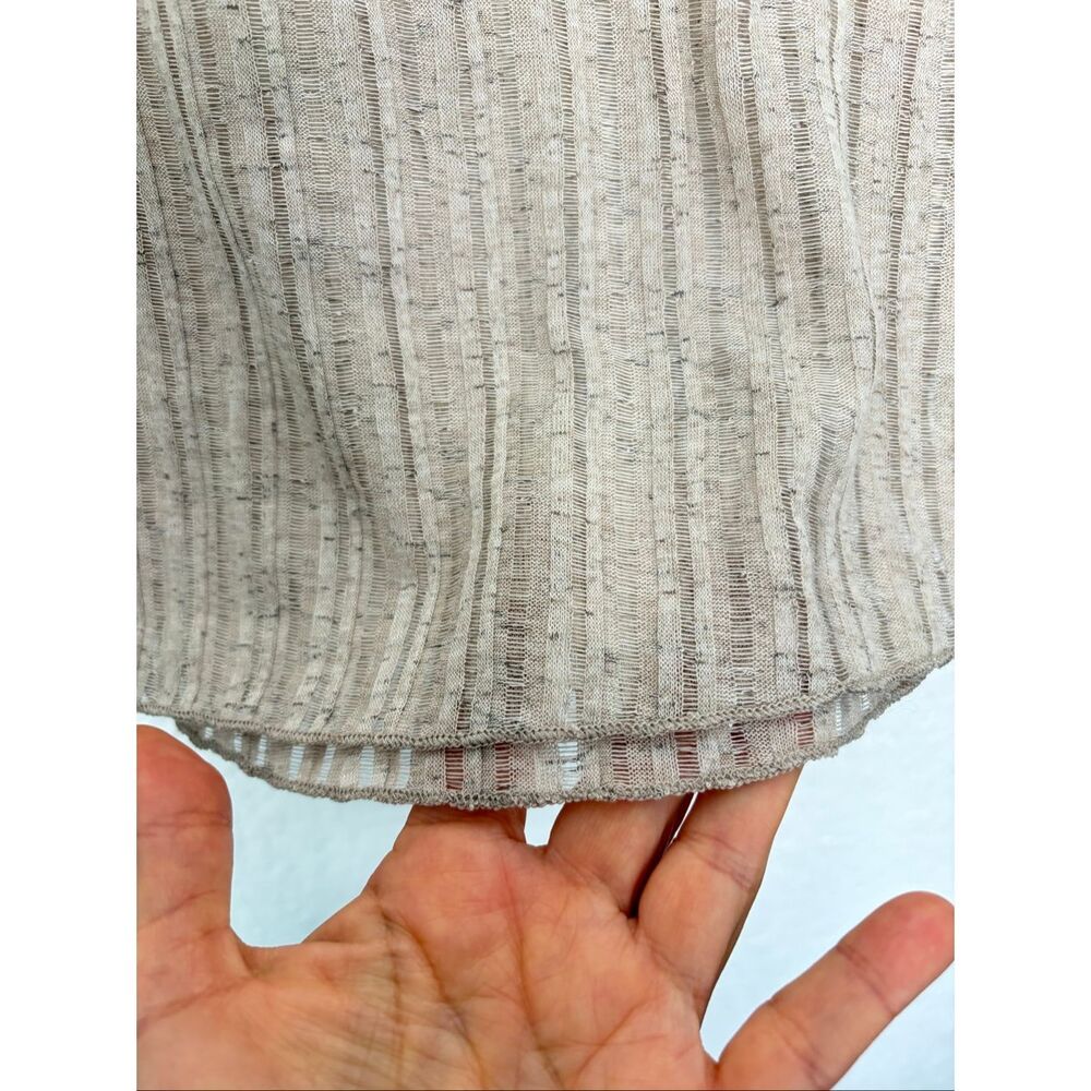 Natural Life Semi Sheer Ribbed Long Sleeve Layering Top Beige Large NWT - Picture 9 of 12